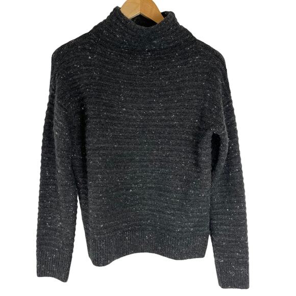 Madewell Belmont Donegal Mock Neck Sweater in Donegal Thunder Grey XS - Picture 5 of 7